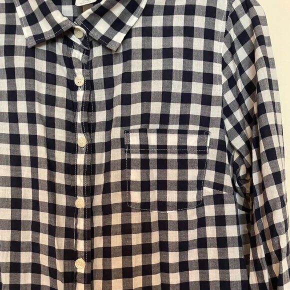 J CREW GINGHAM SHIRT NAVY - Picture 2 of 6